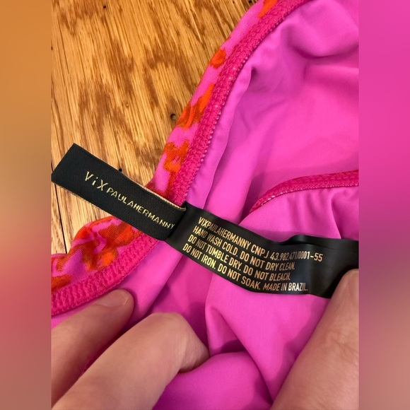 ViX Swim by Paula Hermanny Bikini Bottoms Pink and Orange size Large - Picture 4 of 9